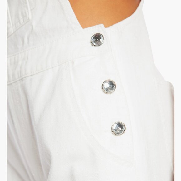 NWT Juicy Couture Wide Leg Overalls Large, WHITE - Picture 6 of 11